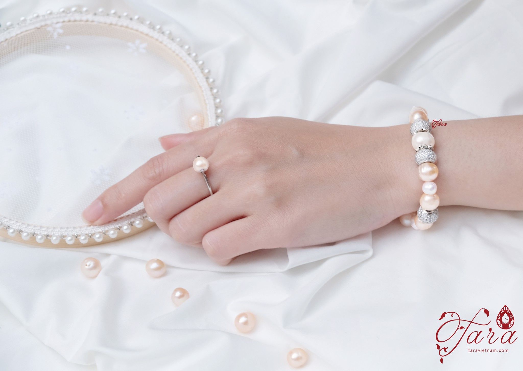 Nhẫn Bạc đính Ngọc Trai cao cấp - sang trọng, quý phái