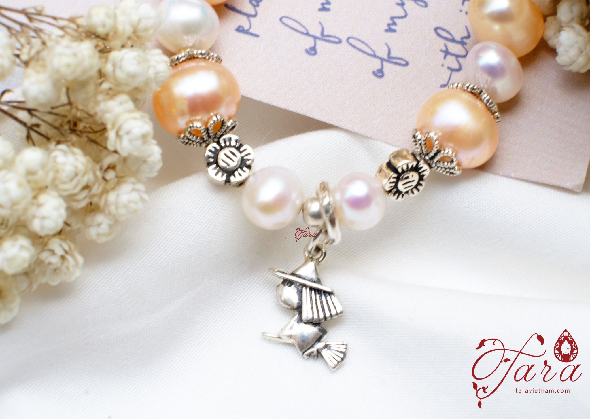 Bộ trang sức Mẹ và Bé - Ngọc trai mix Charm bạc 925 thanh khiết, dịu dàng