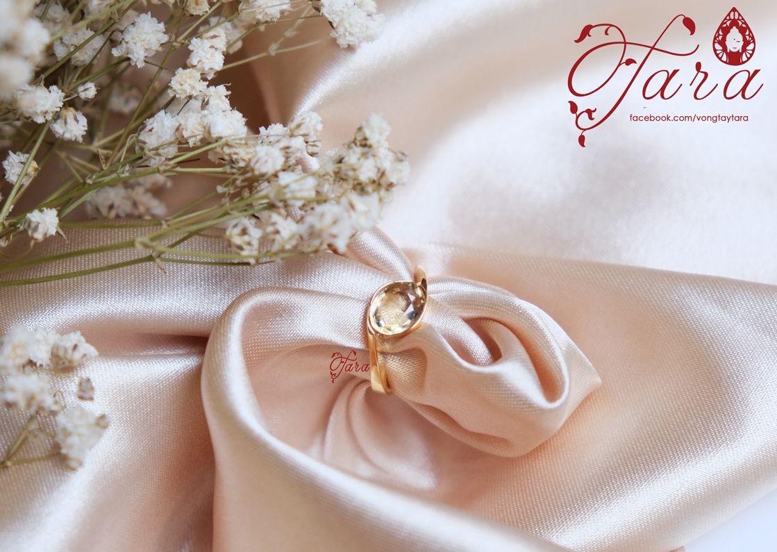 Nhẫn Citrine và Vàng 610- May mắn, tài lộc