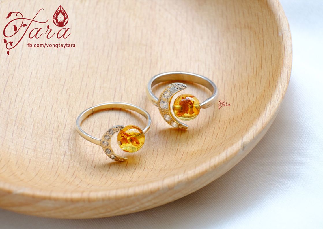 Nhẫn Hổ Phách Bạc 829 đính đá Cz cao cấp
