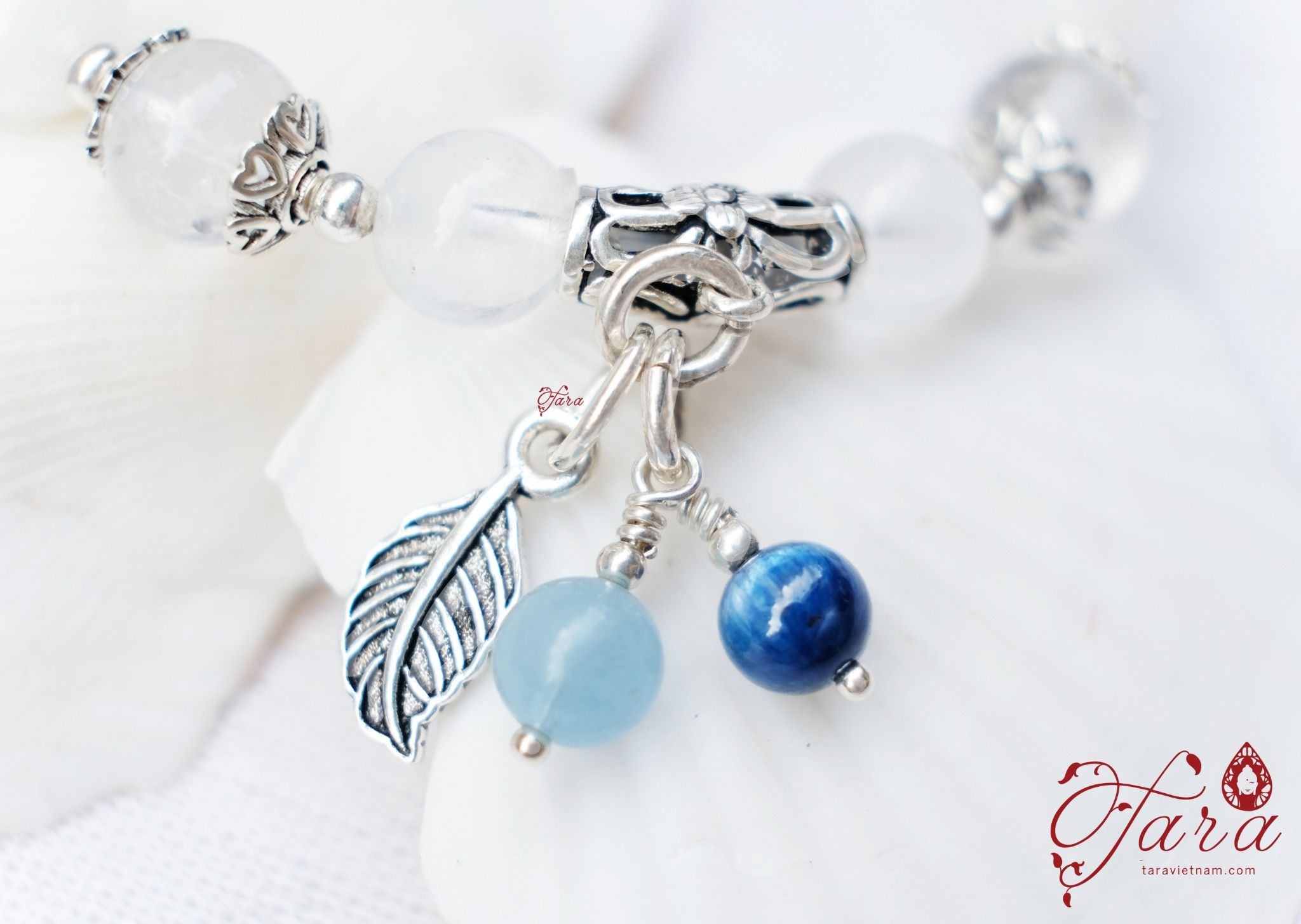 Ocean Lover - Kyanite mix Aquamarine và Thạch anh ưu linh trắng cao cấp