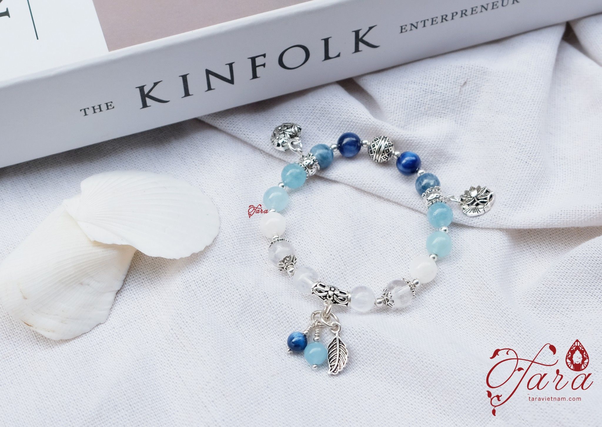 Ocean Lover - Kyanite mix Aquamarine và Thạch anh ưu linh trắng cao cấp