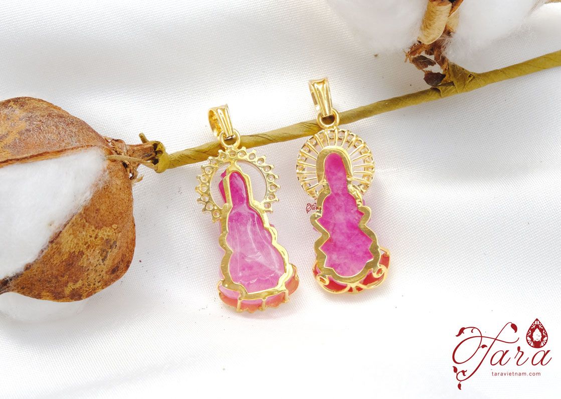Mặt Phật Ruby bọc Vàng 610 sang trọng