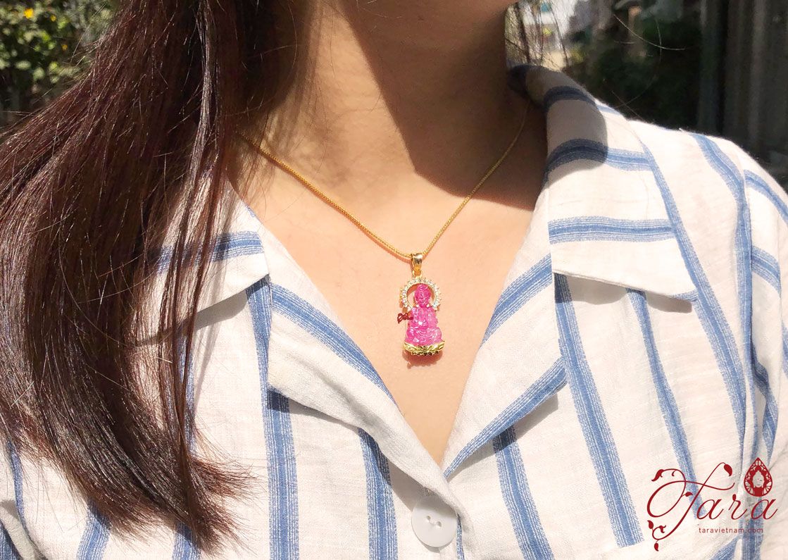 Mặt Phật Ruby bọc Vàng 610 sang trọng