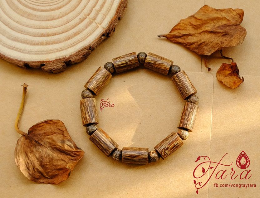Vòng tay Trầm Hương đốt trúc- Sánh ép tự nhiên