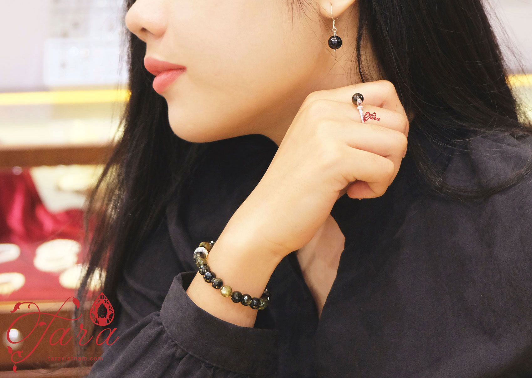 Vòng tay Sapphire mix Charm vàng trắng