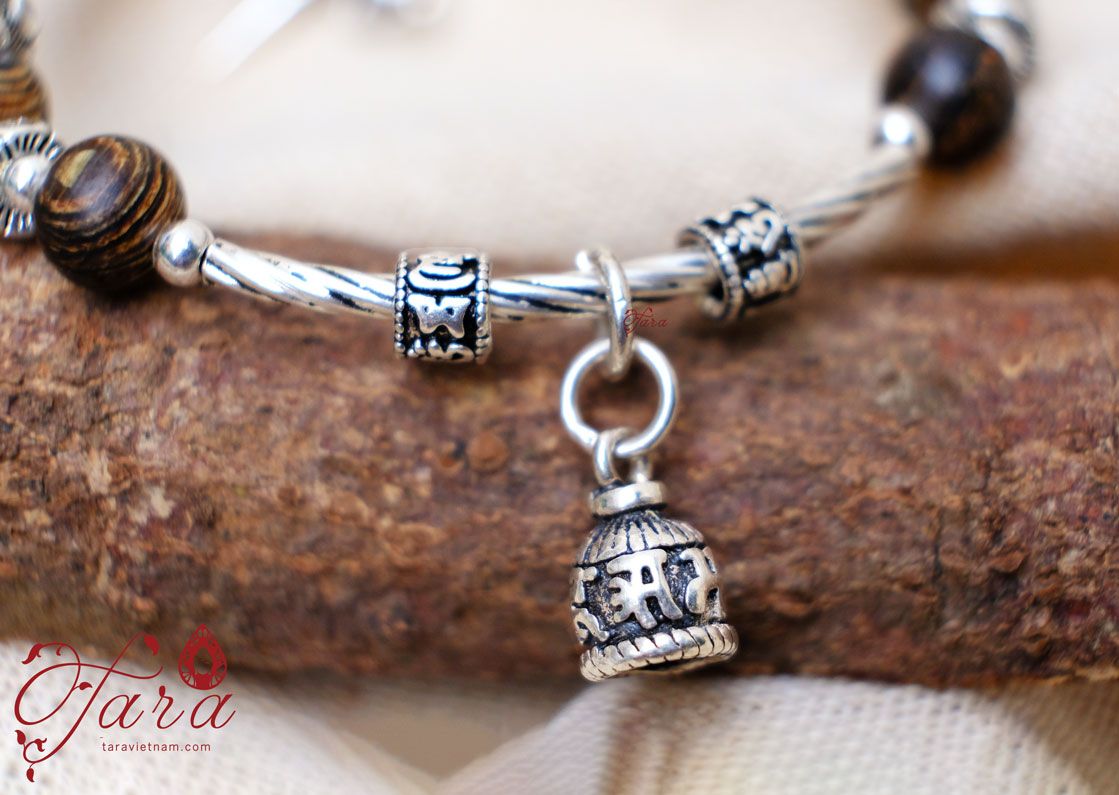 Set vòng tay Trầm Hương mix Charm Tỳ Hưu và Pháp khí Phật Giáo bạc Thái 925