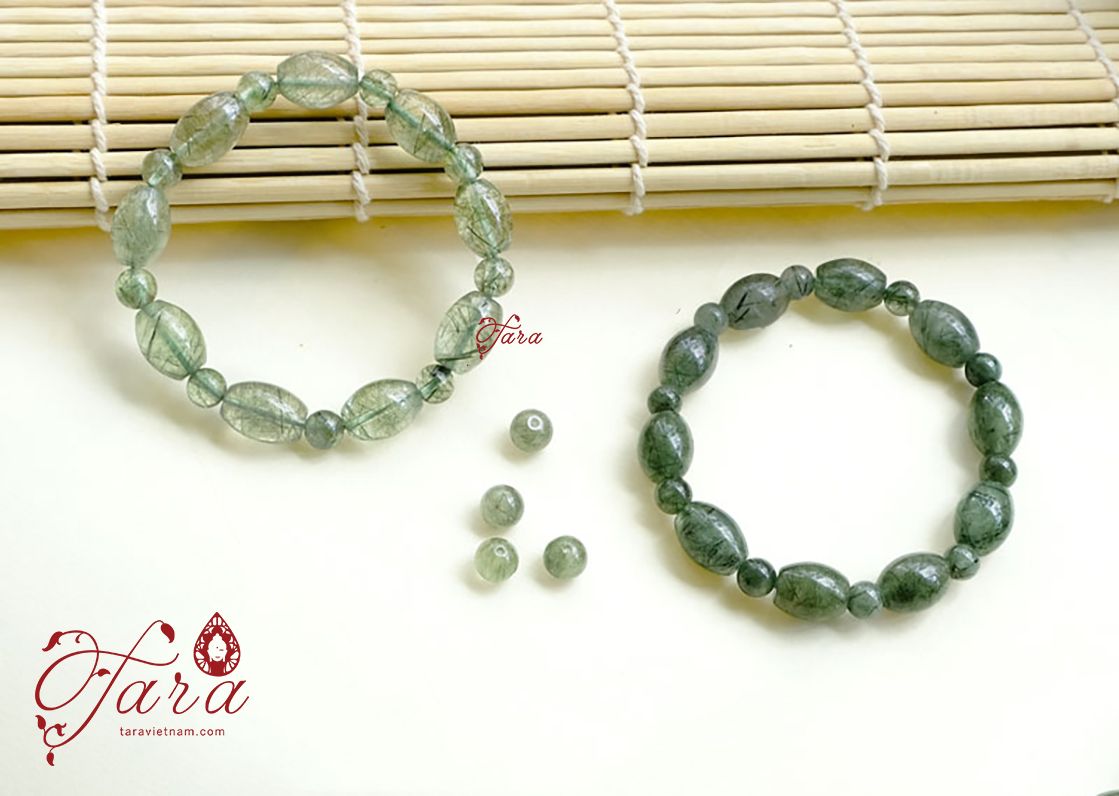 Vòng Lu thống Thạch anh tóc xanh may mắn, tài lộc