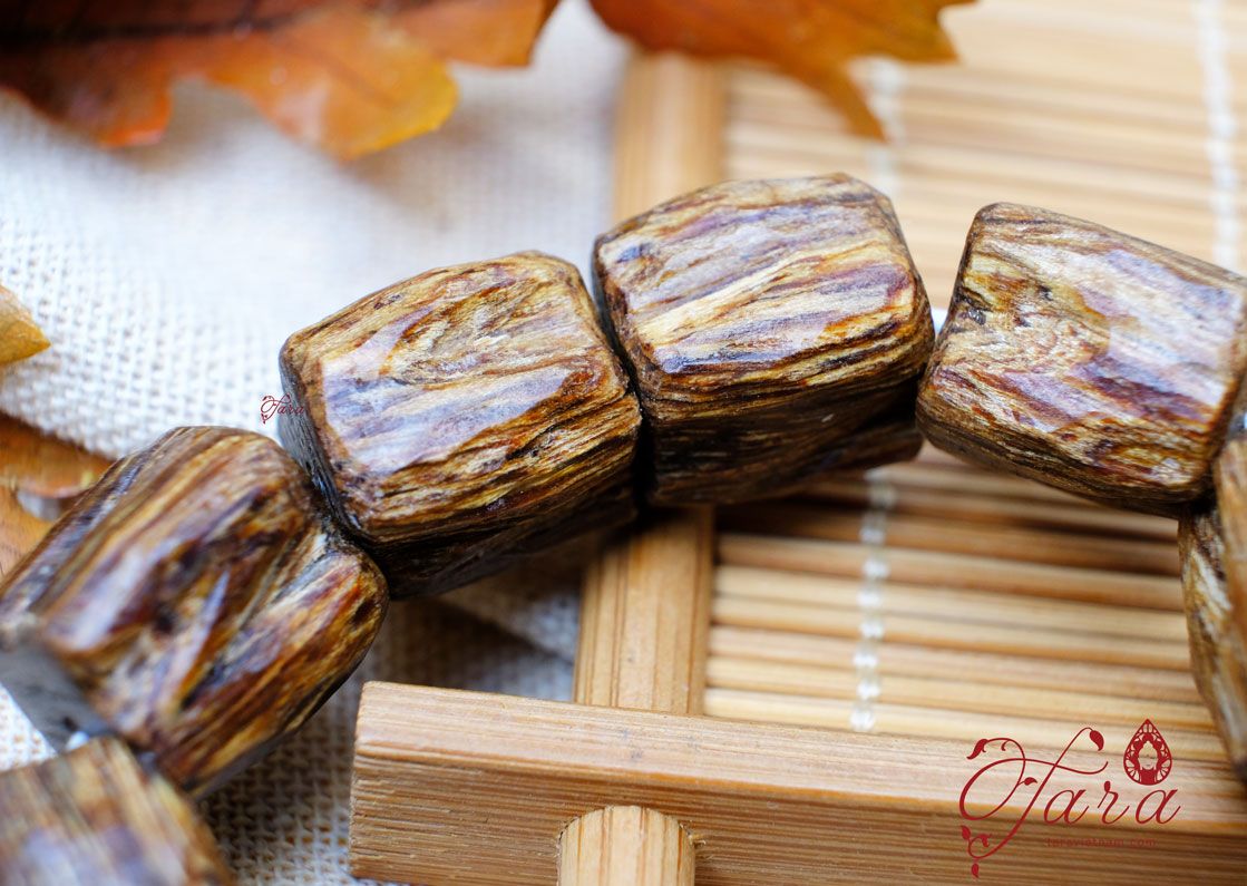 Vòng cặp Trầm Hương mix Thạch Anh Tóc Đen và Bạc 925
