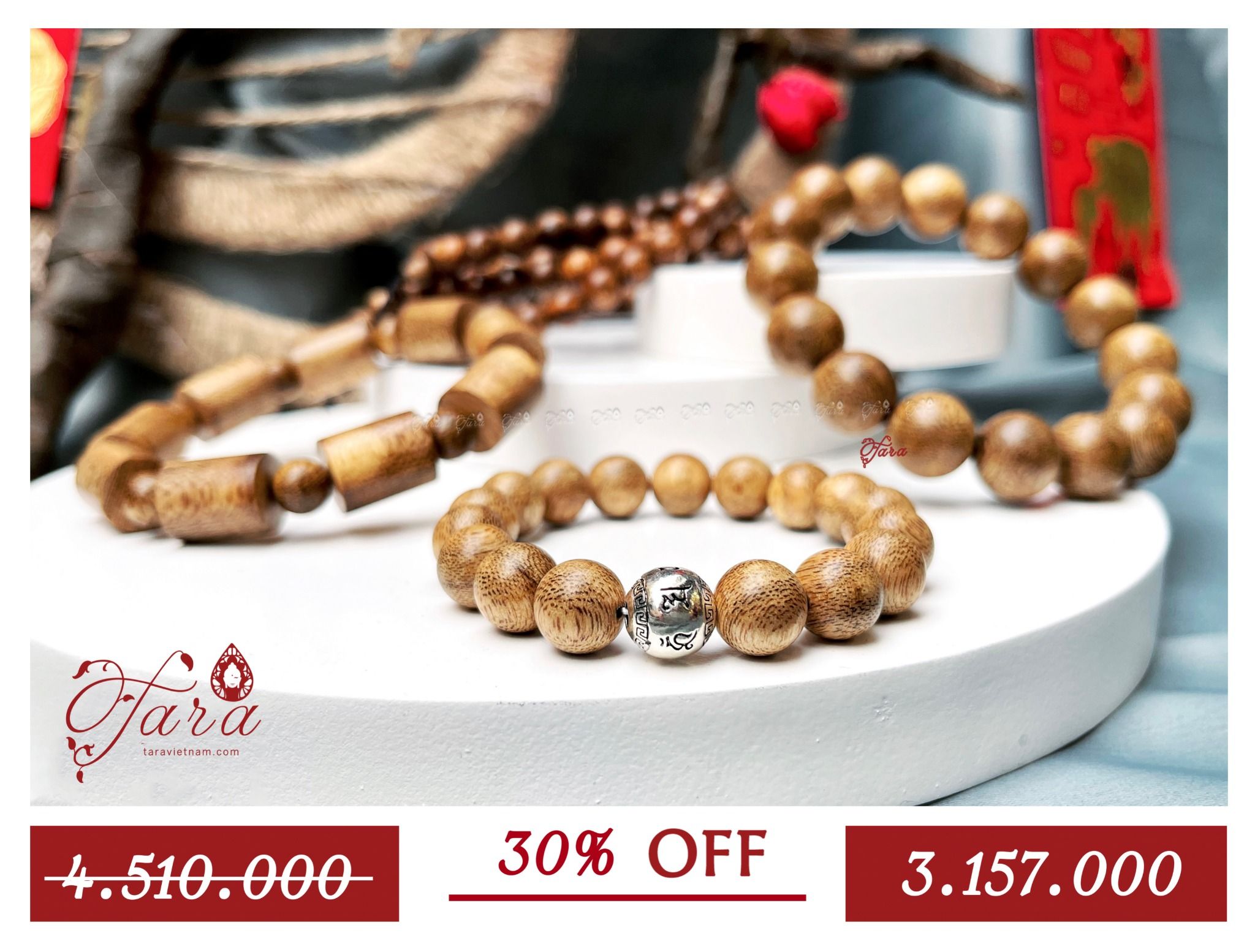 A-SALE - Vòng tay Trầm Hương mix Charm bạc 925