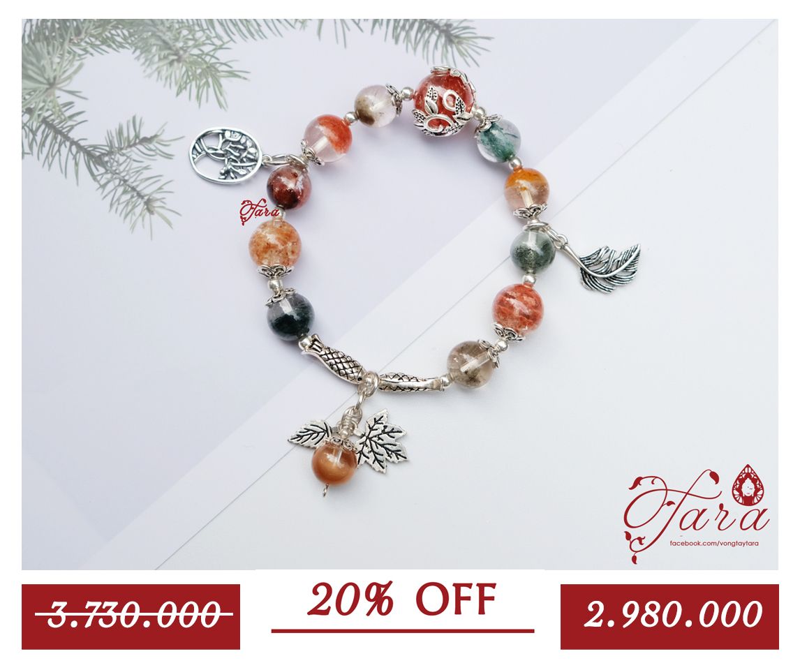 A-SALE - Vòng Thạch anh ưu linh hoa mix charm bạc nữ tính