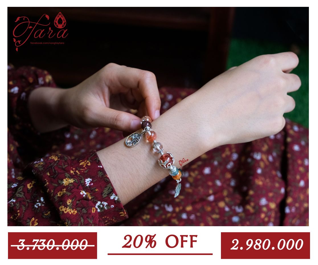 A-SALE - Vòng Thạch anh ưu linh hoa mix charm bạc nữ tính