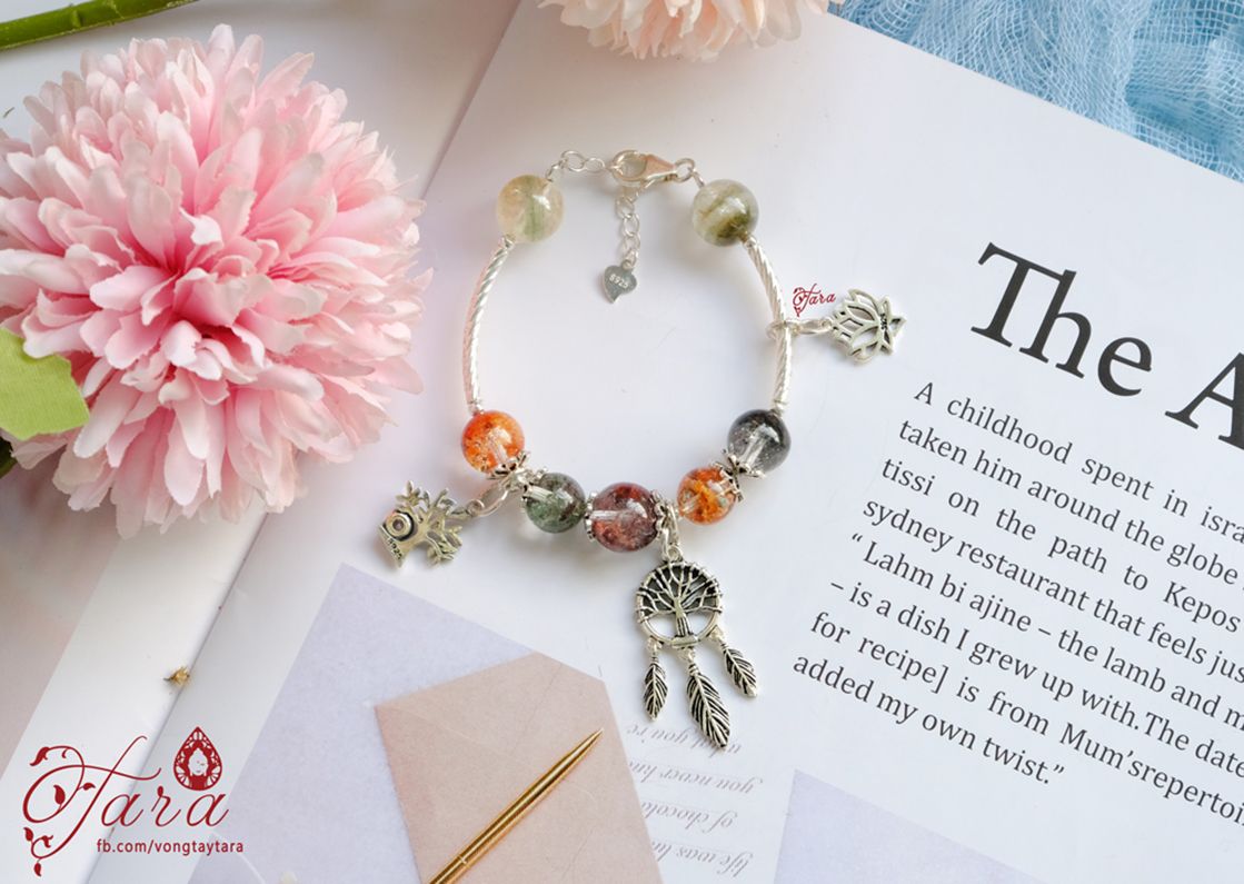 Kiềng tay Ưu Linh Hoa mix Charm Bạc Thái 925