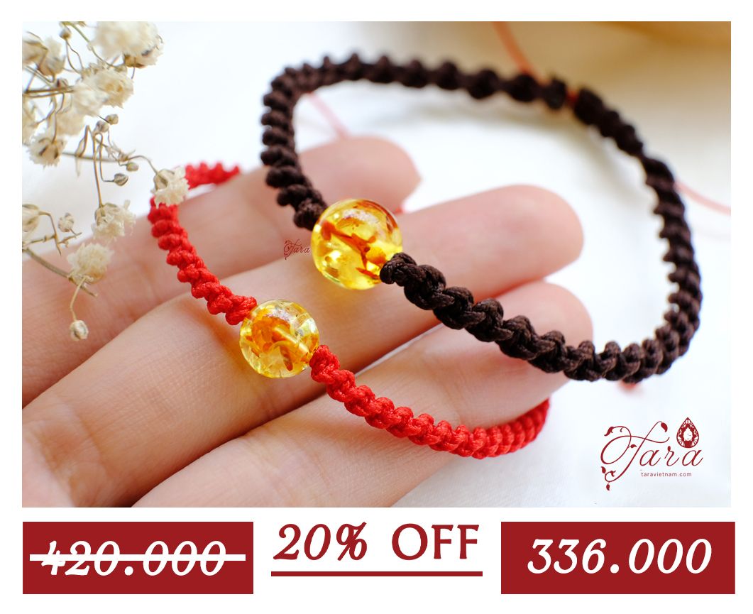A-SALE - Vòng dây vải Hổ Phách