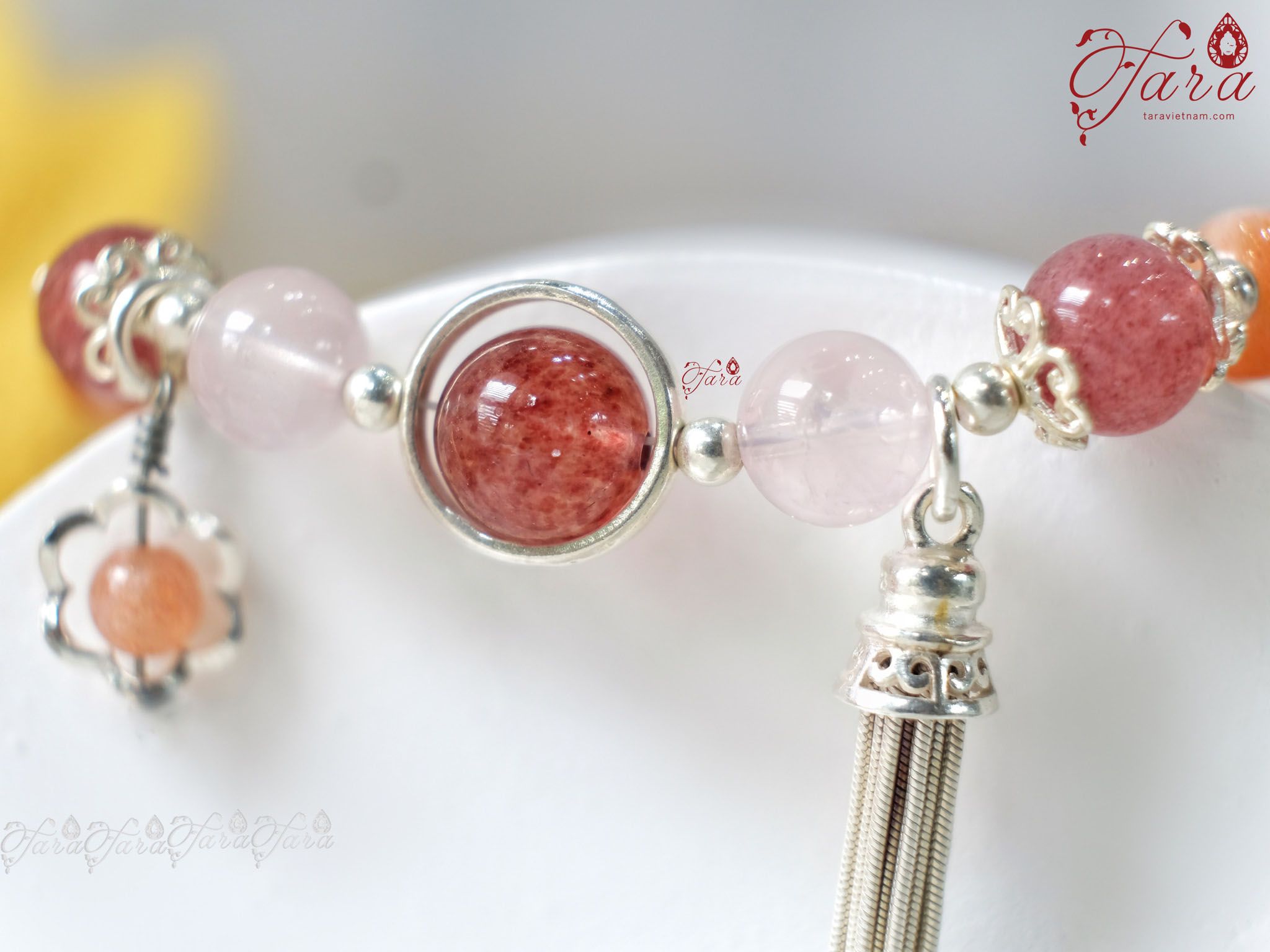  Sunstone, Dâu Hồng, Thạch Anh Hồng và Tourmaline 