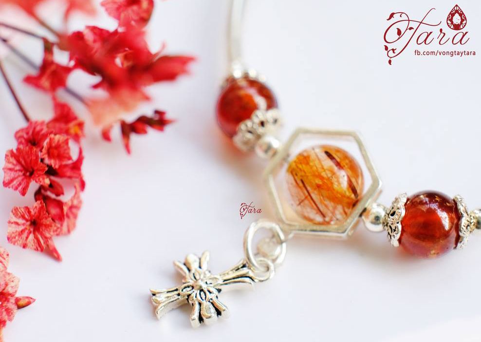 Garnet mix Thạch Anh Tóc Đỏ