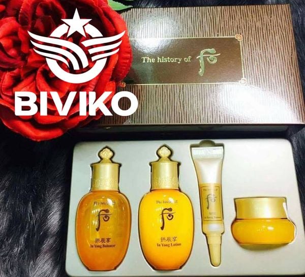 Bộ Dưỡng ẩm và chống lão hóa Whoo vàng 4pcs