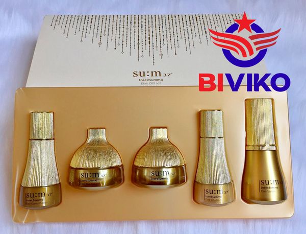 Set Dưỡng Tái Tạo Phục Hồi Siêu Mướt Mịn Chống Lão Hóa Cao Cấp Của Su:m 37 Losec Summa Elixir Gift Set 5ps