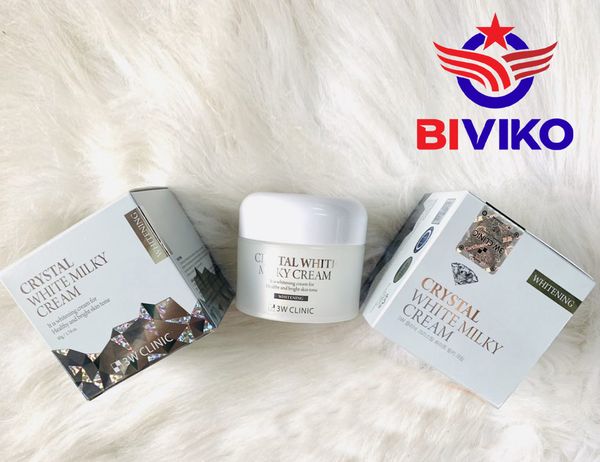 KEM DƯỚNG TRẮNG DA 3W CLINIC CRYSTAL WHITE MILKY CREAM