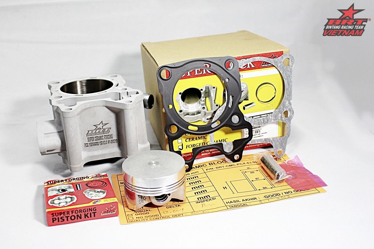 Lòng BRT Ceramic PCX / Vario + Piston BRT Nguyên 63mm ắc 13mm