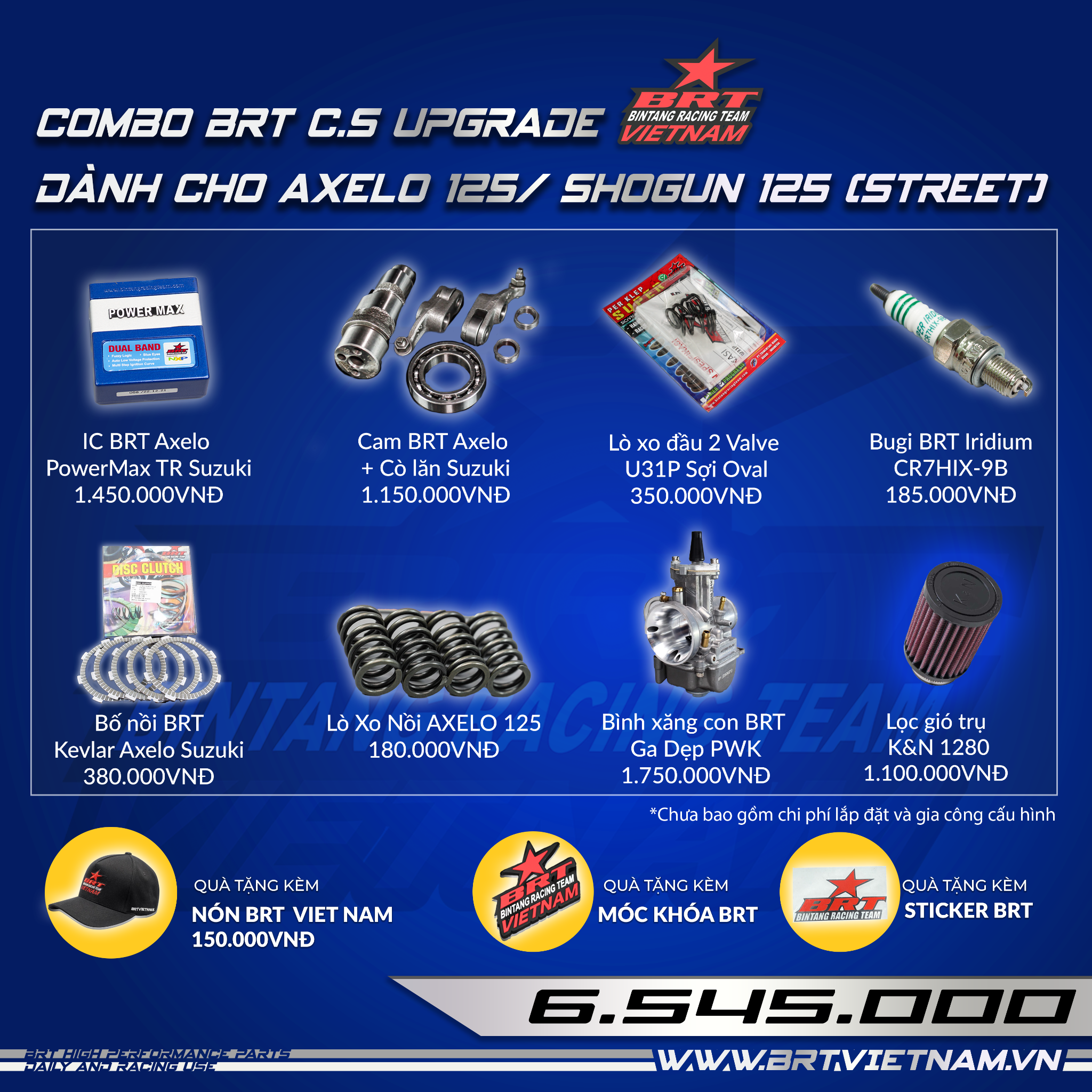 Combo BRT C.S Upgrade dành cho Axelo 125/ Shogun 125 (Street)