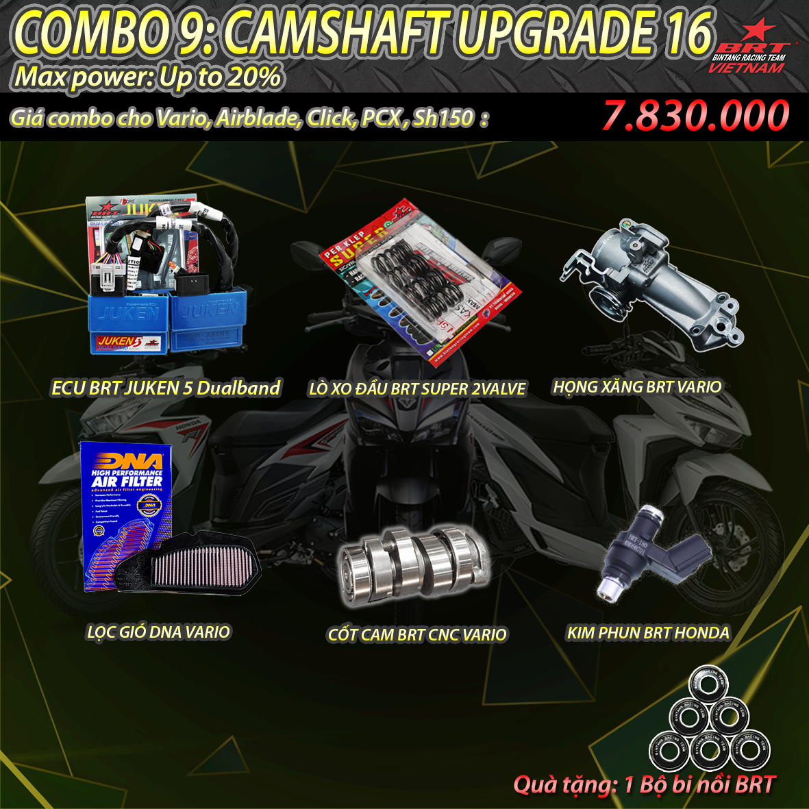 Combo 9.0: UP16 Vario/ Airblade/ Click/ PCX/ SH150