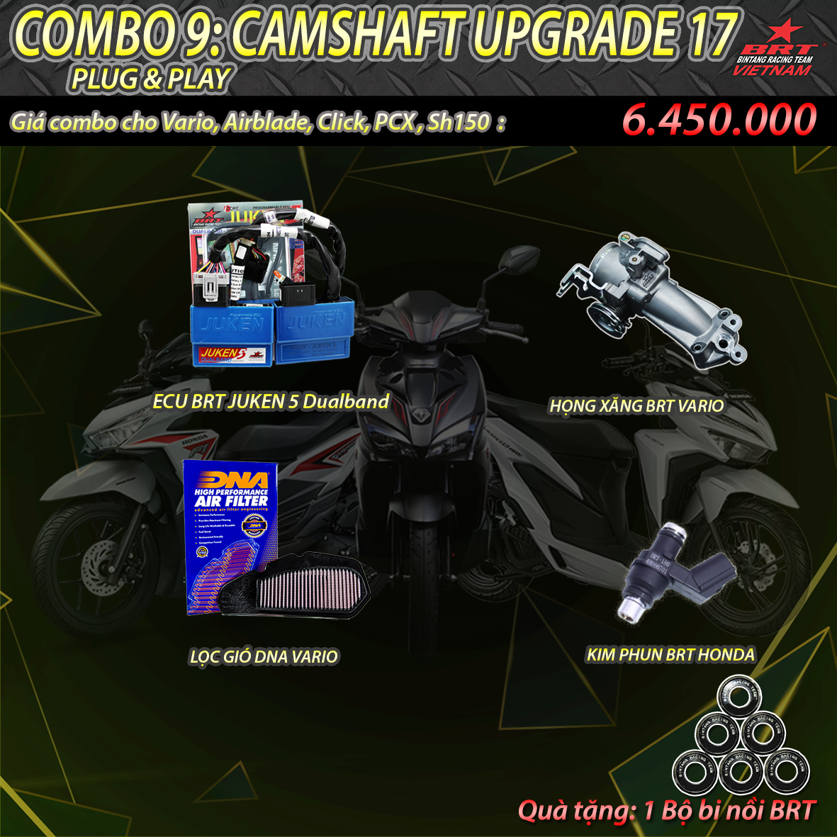 Combo 9.0: UP17 Vario/ Airblade/ Click/ PCX/ SH150