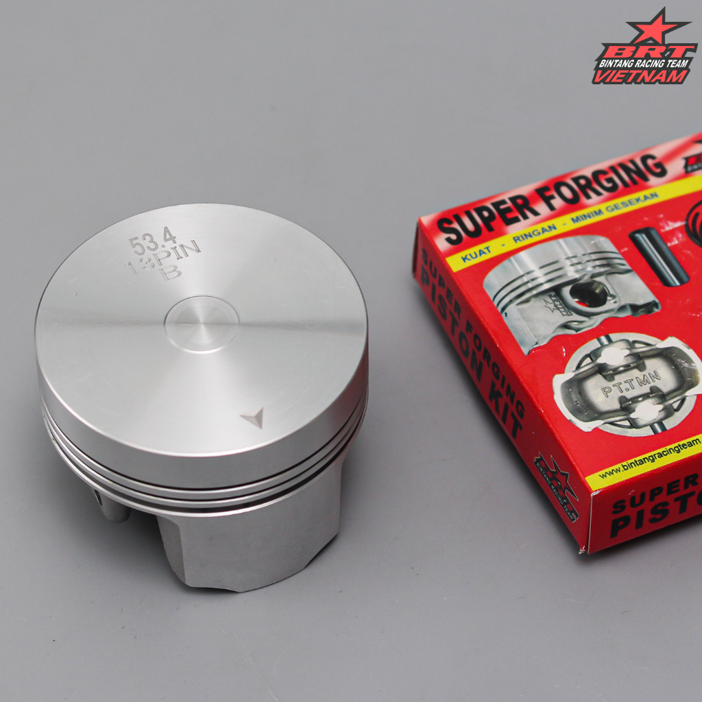 Piston BRT Nhôm Nén 53.40mm ắc 13 móc mắt sẵn Wave/Dream 100