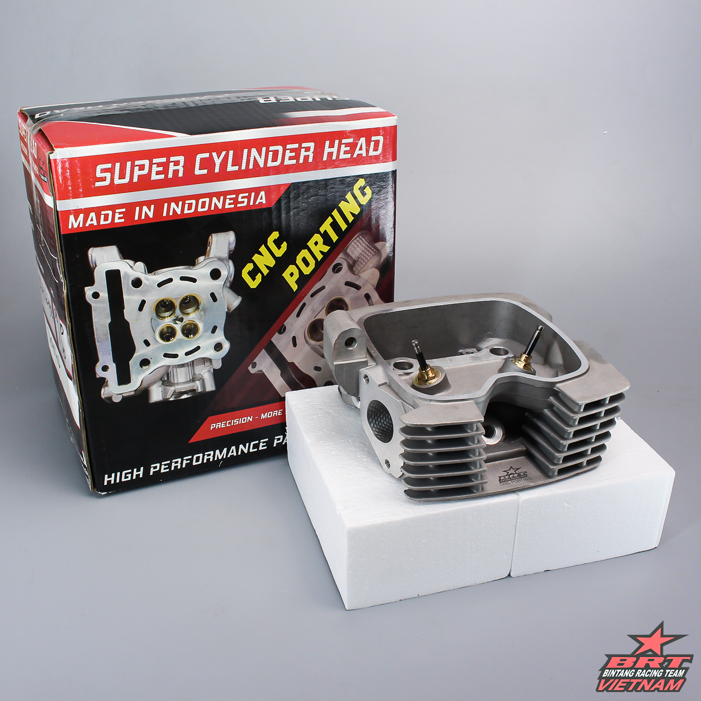 Vỏ Đầu CRF 34/29 Nikel Bronze + Xupap + Porting