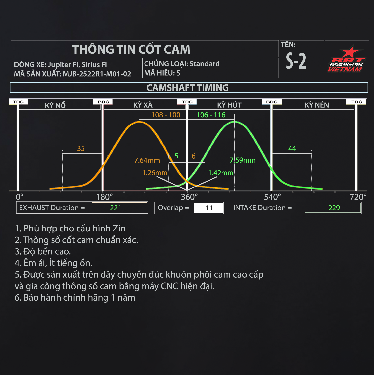 Cam - Cò Lăn S1 M01-02 Jupiter Fi/ Sirius Fi BRT