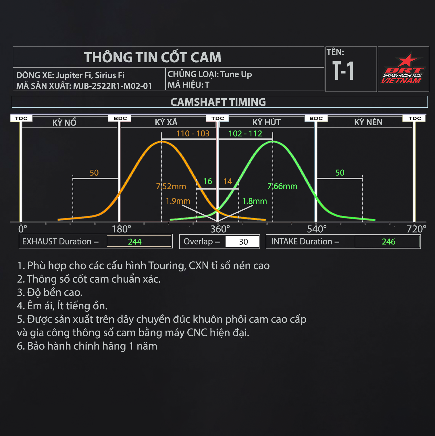 Cam - Cò Lăn T1 M02-01 Jupiter Fi/ Sirius Fi BRT