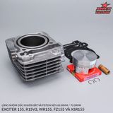  Bộ Lòng Trái 68 BRT: Lòng Nhôm Đúc và Piston 68mm VVA Exciter 155/R15V3/MT15 /FZ155/NVX155/XSR155/WR155 