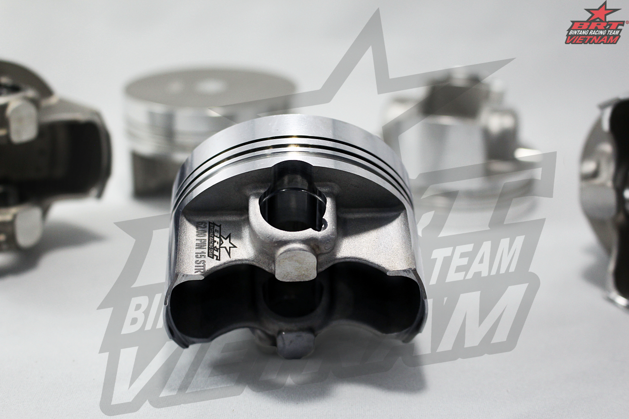 Piston BRT Nhôm Nén 62.00mm Ắc 15mm Satria Fi 150 Móc Mắt Sẵn