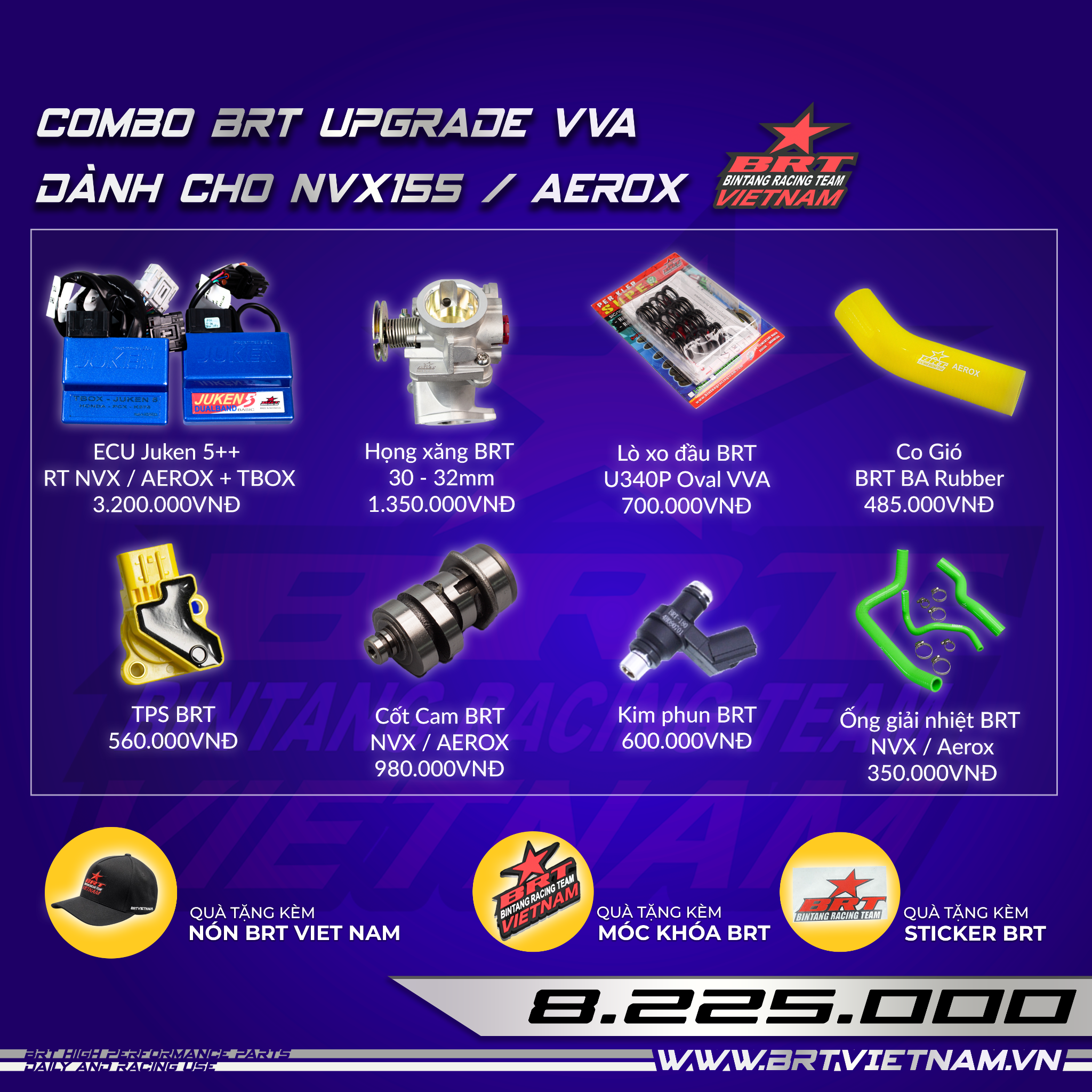Combo BRT Performance Upgrade NVX 125 - 155 / AEROX / NMAX