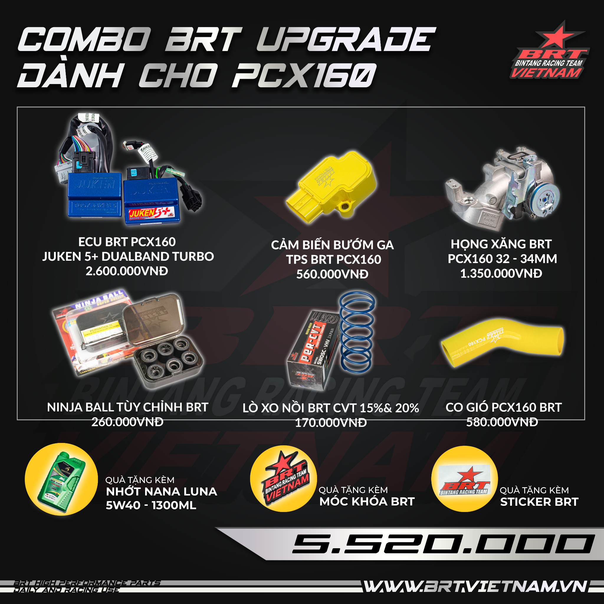  Combo BRT Upgrade PCX160 