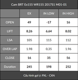  Cam BRT Ex155 WR155 (1 Chốt bánh cam) 