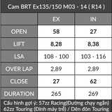  Cam BRT Exciter 135 Ex150 TFX Fz150 