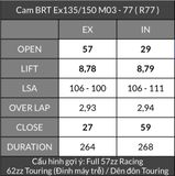  Cam BRT Exciter 135 Ex150 TFX Fz150 