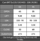  Cam BRT Exciter 135 Ex150 TFX Fz150 