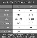  Cam BRT Exciter 135 Ex150 TFX Fz150 