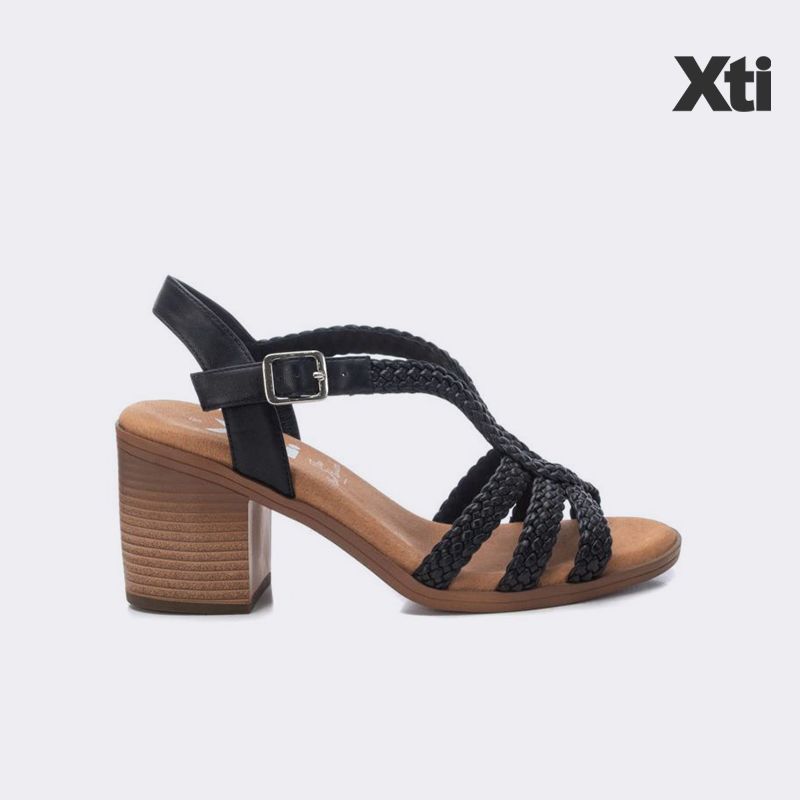 Giày Sandals Nữ XTI Black Pu Ladies Sandals.
