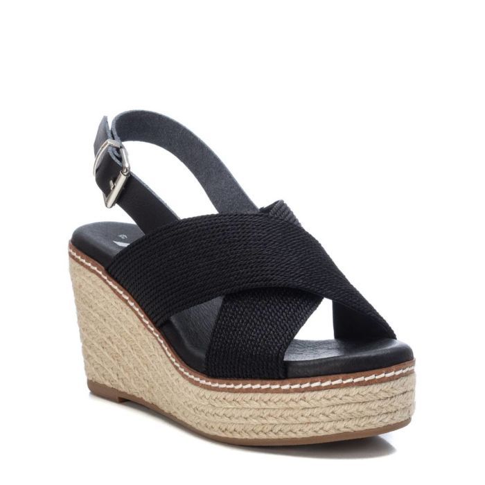 Giày Sandals Nữ XTI Black Textile Ladies Sandals