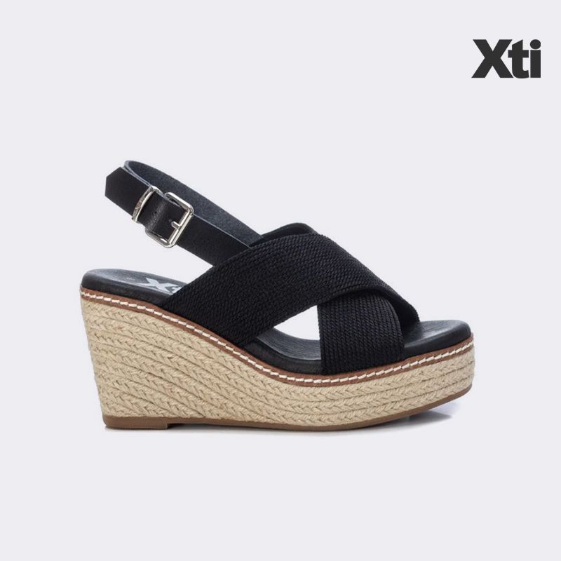 Giày Sandals Nữ XTI Black Textile Ladies Sandals