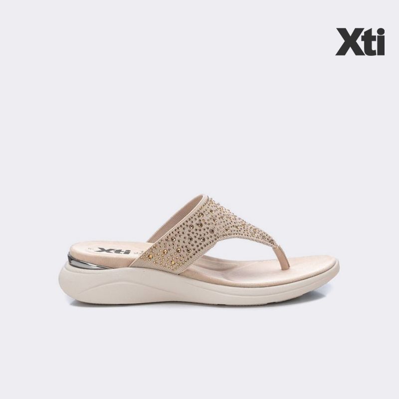 Dép Nữ Xti Beige Textile Ladies Sandals