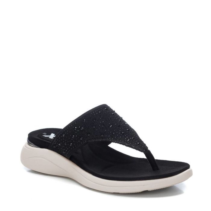 Dép Nữ Xti Black Textile Ladies Sandals