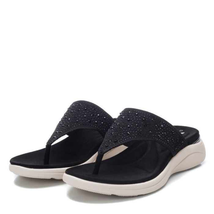 Dép Nữ Xti Black Textile Ladies Sandals