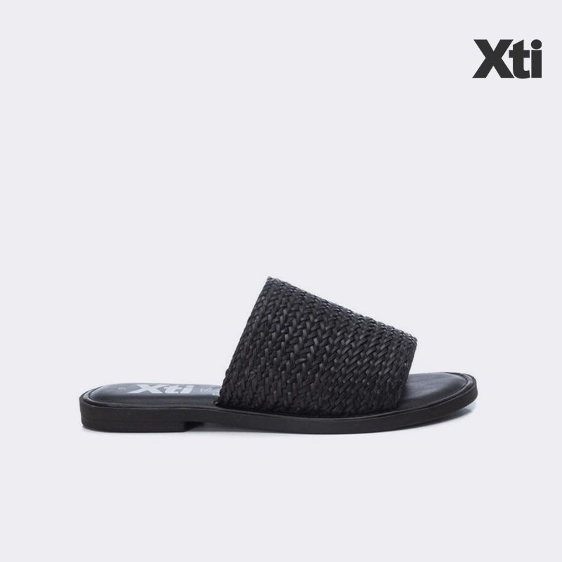 Dép Nữ Xti Black Pu Ladies Sandals