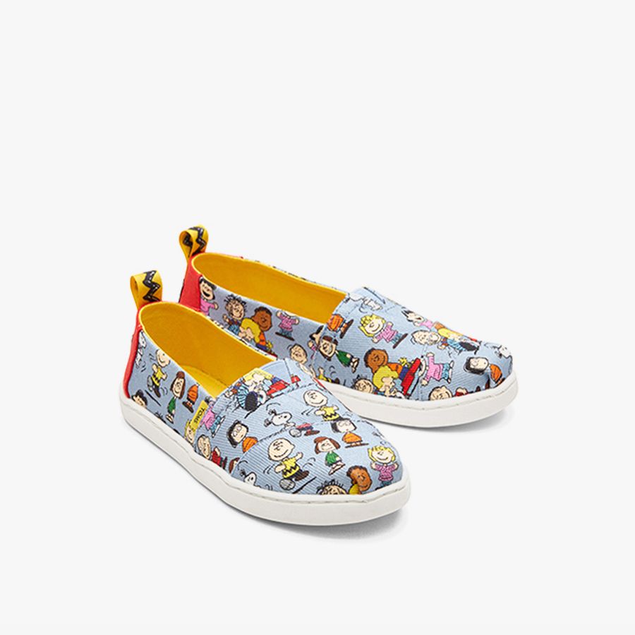  Giày Lười Trẻ Em Unisex TOMS Alpargata x Peanuts Classic - Snoopy/Charlie Brown 