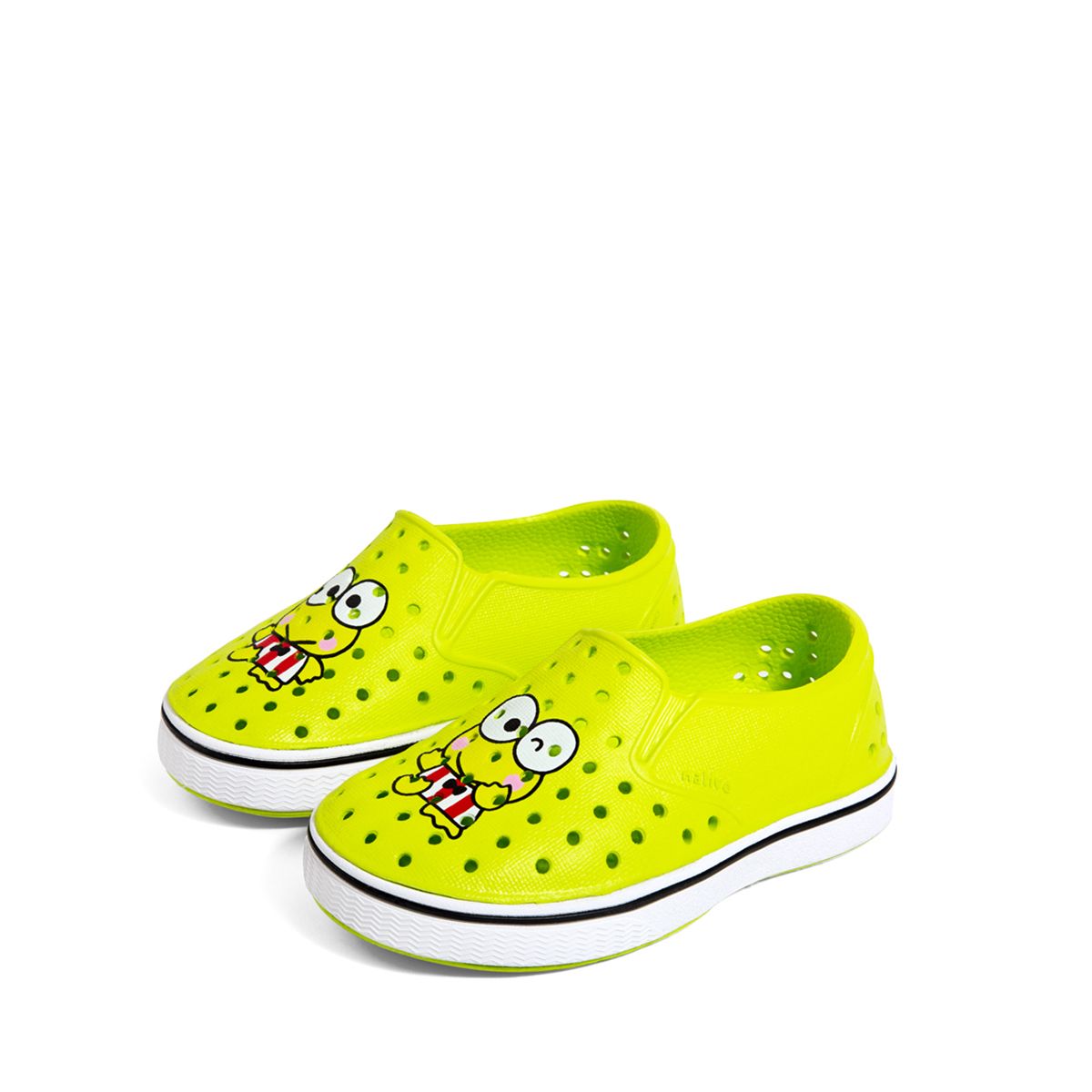 Giày native j miles print junior (12104601) chartreuse green/ shell white/ kero kero keroppi