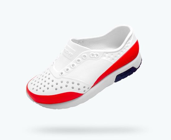 Giày native j lennox block junior (12105002) shell white/ tundra grey/ regatta blue/ torch block